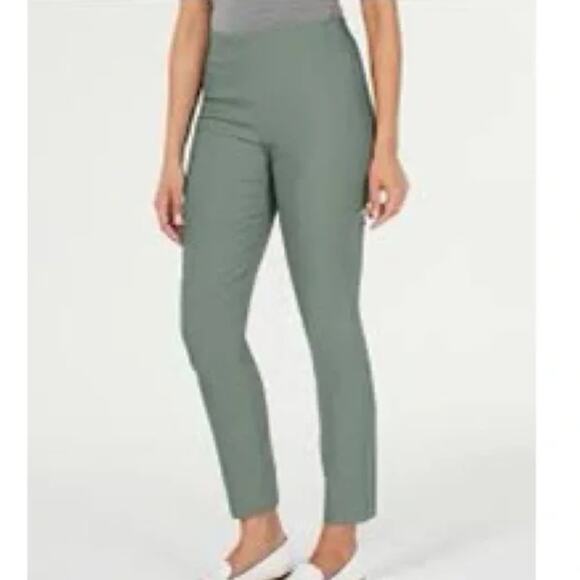 COS Green Pull On Ankle Cropped Riding Pants Leggings Stretchy Size 2 - Picture 1 of 10